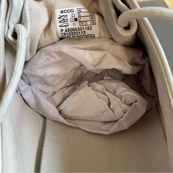 NEW ECCO Soft 8 Comfort 100% Leather Sneaker, Shadow White Off White Size 9, NIB - Picture 6 of 15